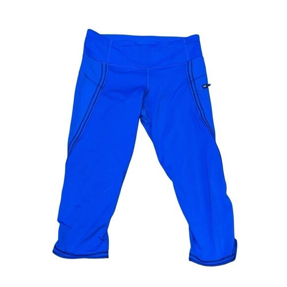 Lululemon Low Rise Royal Blue Croppped Leggings Size 4 - Picture 1 of 4